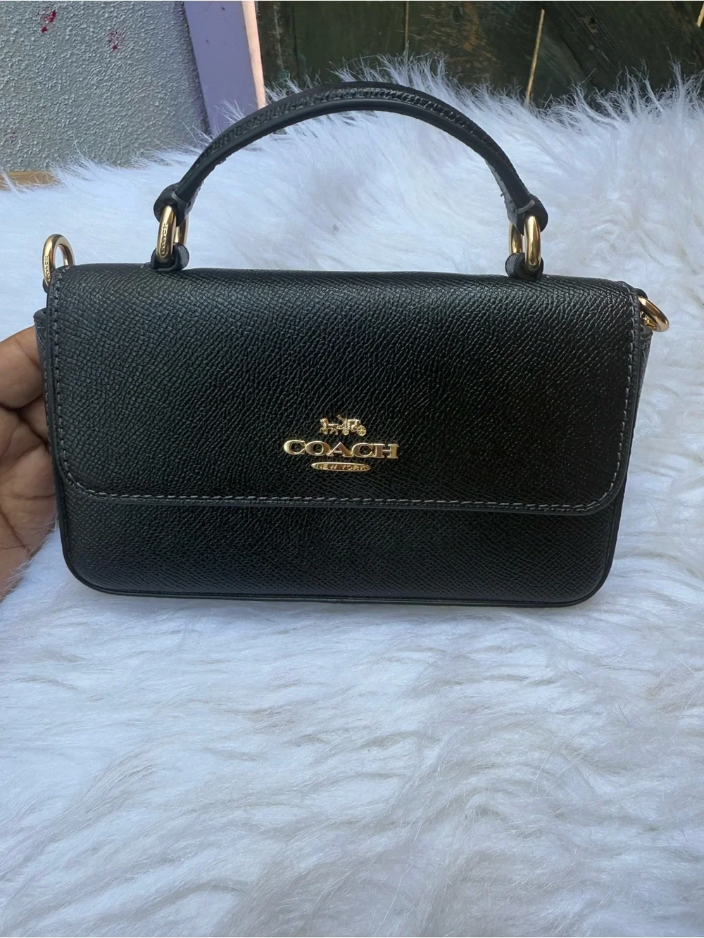 Coach Mini Josie Top Handle Crossbody Bag Black